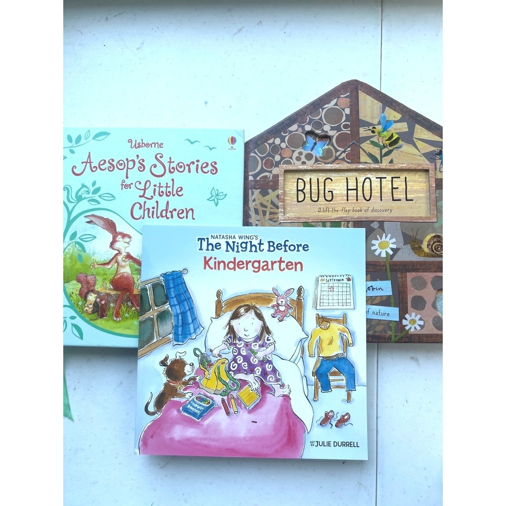 Aesops Stories Bug Hotel‎ & The Night Before Kindergarten Childrens Books Bundle